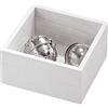 InterDesign iDesign Eco tavola o credenza, Porta cassetto e dispensa in Legno di Paulownia, Salva Spazio per Cucina per Posate e Piccoli Utensili, Bianco, 12.7x12.7x7cm