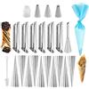 Hwtcjx 23 Pezzi Cannoli Siciliani, Cilindri per Cannoli, Stampi per Cannoli, Stampo per Croissant Cremoso, Acciaio inossidabile, Cono Tubolare per Crema, Stampi Cannoli per Crema, Croissant, Cannoli