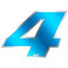 4R Quattroerre.it Numero Gara 4 Anodizzato, Blu, 65 x 85 mm