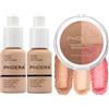 Hilareco PHOERA Foundation, PHOERA Contour Palette Tonalità con evidenziatore, Bronzer e Rouge, Trucco PHOERA (103+104+ #002 Contour/Warm peach+Buff Beige+#002, 110 g (Confezione da 1))