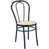 SEDIAOFFICE - Sedia Cucina in Metallo Curvato, Elegante Sedia Sala da Pranzo, Giardino, Bar e Ristoranti Adatta per Uso Interno e Esterno, Pratica e Resistente Prodotta in Italia (Nero Lucido)