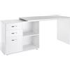 HOMCOM Scrivania Angolare per Computer da Ufficio con Cassettiera 117×83.5×76cm Bianco