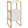 Generico Mobile in Legno 2 Ripiani e Vano colore Naturale e Bianco