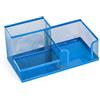 Leviatan Organizzatore da Scrivania | Organizzatore da Scrivania in Metallo | Portapenne da Ufficio | Organizer da Scrivania con Supporto per Appunti in Rete | 205 x 103 x 98 mm | Blu Navy