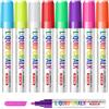 Vinabo Pennarelli Gesso Liquido Cancellabili, 8 Colori a Doppia Punta | Per Lavagna Nera, Vetro, Specchio e Ceramica, Punta Reversibile 3-4 mm e 7-8 mm, per Menu, Scuola e Decorazioni