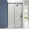 Parama Box Doccia Porta Nicchia 130cm Apertura Scorrevole Vetro Temperato Trasparente 8mm Anticalcare Installazione Reversibile Profili In Alluminio Nero Opaco Altezza 195cm Mod. Creta