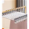 Huifoo Confezione da 10 grucce appendiabiti, grucce per pantaloni in metallo da 30 cm, appendiabiti salvaspazio, clip antiscivolo, bianco