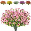 AIOR 10 Pezzi Fiori di Seta Artificiali, Fiori Finti Artificiale Piante Resistenti ai Raggi UV per Interni ed Esterni, Decorazione per Casa, Ufficio, Giardino, Patio, Cortile (Rosa)