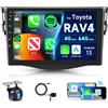 Hodozzy 8 Core 4G+64G Autoradio per Toyota RAV4 2007-2012 Android 9 Pollici Touch Screen Carplay Wireless Android Auto Mirror Link Hodozzy 2 Din Radio Bluetooth DSP GPS WiFi FM RDS Camera Schermo per RAV4
