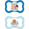 MAM Chupete con Escudo Ventilado, a Partir de 16 Meses, con Tetina Simétrica, Plana y Flexible de Silicona de Fácil Aceptación, con Caja Autoesterilizadora, Air, Azul Mate, Pack de 2uds