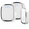 BORDEAG Campanello Senza Fili da Esterno: Campanello Wireless, Campanello Senza Fili da Interno, Doorbell Impermeabile IP44, 1 Trasmettitore e 2 Ricevitore, 58 Suonerie 5 Volume, Indicatori LED, Portata 300m