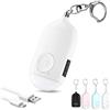 Hion Allarme Personale Ricaricabile, 130 dB Forte SuonoAllarme di Sicurezza Personale Allarme Autodifesa per Donne/Bambini/Ragazze/Anziani con Torcia LED(Bianco)