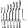 Winterworm Set di punte per trapano per la centratura dei cardini, con chiave a brugola per fissaggio rapido, dimensioni: 1/4, 13/64, 11/64, 9/64, 7/64, 5/64, 5 mm