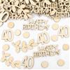 GoldRock Confetti di Legno 40 Compleanno Uomini Donne Decorazione Grande 1,5-6cm, 100 Pezzi Decorazione a Spruzzo 40 Compleanno Deco, Serpentini Decorazione 40 Compleanni Uomo Donna, Decorazione da