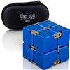 PILPOC theFube Infinity Cube Fidget Desk Toy - Cubo magico infinito in alluminio di alta qualità con custodia esclusiva, robusto, pesante, allevia lo stress e l'ansia, per ADD, ADHD, OCD (blu)