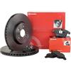 Brembo Kit 2 Dischi Autoventilati 240 mm + Pastiglie Freno Brembo Fiat Panda (169) 500