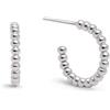 SINGULARU - Orecchini Pebble Dots S. Acciaio. Cerchi con Perline di Dimensione Piccola. Chiusura in Silicone e Acciaio. Gioielli per Donna