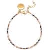 SINGULARU - Bracciale Polar Colors. Acciaio con Finitura Placcata Oro 18Kt. Lunghezza 16 + 3 cm e Dettagli con Pietre Colorate. Gioielli per Donna