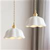 TOKTOP 2 Pack Lampadario Soggiorno Moderno a Forma di Fiore Paralume in Ceramica Sospensione Retrò E27 Plafoniera Lampada A Sospensione Nordica per Cucina Camera