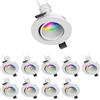 ledscom.de 10 faretti da incasso a soffitto KUN, rotondi, orientabili Smart Home RGBW GU10 Lampada LED 473lm