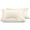 Smart Deco Home Set copripiumino federe letto parure copripiumino in raso di puro cotone Made in Italy MATRIMONIALE PANNA