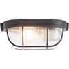 Lightbox Lampada da parete e soffitto industriale 9 x 21 x 11 cm - Lampada da parete e soffitto vintage con copertura in vetro e griglia in metallo - E27, max. 40 W - in metallo/vetro - in nero