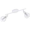 EGLO Plafoniera Zapata 1, 2 luci vintage in stile retrò, faretto da soffitto in acciaio, colore bianco, vetro satinato, attacco G9