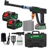 XAOPNVK Idropulitrice Portatile a Batteria, Idropulitrice per Auto Cordless da 60 Bar con 2 Batterie, Ugello 6 in 1,Tubo da 5 Metri, per L'irrigazione, Pulizia, Lavaggio auto, Lavaggio Pavimenti(Nero)