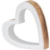 levandeo Cuore in legno, 15 x 15 cm, Mango bianco naturale, marrone, decorazione da tavolo, decorazione rustica, amore, idea regalo