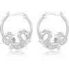 JFASHOP Orecchini a cerchio, da donna, in argento Sterling 925, volpe, coniglio, koala, maiale, huggie, piccoli orecchini a cerchio, gioielli per la festa della mamma, regalo per donne, ragazze e bambini,