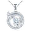 MicLee Collana Ciondoli Foto da Donna in Argento 925 Pendenti Medaglioni de Farfalla Moda Collane Rotonda di Farfalla Ritagliata con Zircone a Cuore Ciondolo Apribile