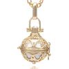 Morella Collana Donna in Acciaio Inox Oro 70 cm con Ciondolo Cuore Oro e Sfera Bianca Ø 16 mm in Sacchetto di Velluto