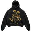 Goolecrimp Felpa con cappuccio punk Y2K da uomo stagione primaverile e autunnale stile gotico modello di stampa di tendenza casual felpa con cappuccio moda teschio giacca maglione Harajuku da uomo (colore 2,XXL)