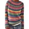 Generic Maglione invernale da donna a righe colorate stile bohémien, J, XXX-Large