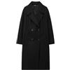 Generic Moda donna tinta unita, morbido e sciolto cappotto di lana da passeggio da donna, Nero , XS