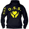 Vestin M-Italy Felpa con Cappuccio Uomo & BAMBIN - OSS con Mani con Colore Scritta Personalizzato - Super vestibilità Top qualità (IT, Testo, L, Regular, Regular, Nero)