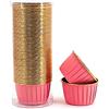 ANCLLO - 50 Pirottini per Cupcake, Fodere per Muffin, Mini Bicchieri di Carta per Cupcake, Involucri per Muffin Metallizzati per Cupcakes, Compleanno, Matrimonio, Festa - in Alluminio, Colore: Rosso