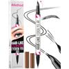 iMethod Penna per sopracciglia curve, matita per sopracciglia 2 in 1 a doppia estremità con punta curva e punta a pennello precisa, penna per microblading per sopracciglia naturali simili a capelli