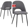 Albatros International Albatros Silvi - Set di 2 sedie da sala da pranzo con rivestimento in tessuto, colore: grigio, elegante design vintage, portata con 110 kg, sedia imbottita certificata SGS - moderna sedia da cucina,