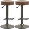 HOMCOM Set di 2 Sgabelli da Bar con Poggiapiedi, Sgabelli da Cucina Girevoli con Altezza Regolabile, 35x36x64-85cm, Marrone