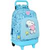 safta Snoopy Love - Zaino grande con ruote, compatto, rimovibile, ideale per bambini di diverse età, comodo e versatile, qualità e resistenza, 33 x 22 x 45 cm, Blu chiaro, M, Casual
