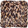 furn. Cuscino imbottito in poliestere con volant in velluto stampato leopardato - Multicolore - 45x45 cm
