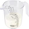 Wenco 555135, Bicchiere graduato in plastica, capacità 1 l, per ml, zucchero e farina, lavabile in lavastoviglie, trasparente