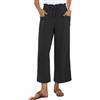 SHEKINI Pantaloni Donna in Cotone e Lino 7/8 a Gamba Larga Casual Pantaloni con Tasche e Coulisse Pantaloni Estivi a Vita Alta Leggeri per Il Tempo Libero