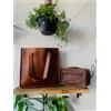 Fatto a mano Borsa a tracolla da donna in vera pelle marrone dall'aspetto vintage nuova ki...