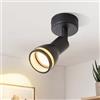 meoaow Plafoniera LED Faretto da soffitto per corridoio: Plafoniera nera Faretto da parete orientabile in metallo GU10 1 lampadina per cucina, soggiorno, camera da letto, senza lampadina