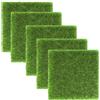 JCKD 5 pezzi di tappeto erboso artificiale in miniatura, erba artificiale in miniatura, tappeto erboso verde simulato per decorazioni di giardini interni ed esterni, patii, microlandscapes (15x15cm)