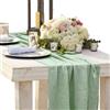 PTJJXA Runner da Tavola Verde Salvia, 80x300 cm Runner da Tavolo in Garza Rustica, Tovaglia per Decorazioni per la Tavola di Nozze, Garza Boho Runner da Tavolo per Festa di Compleanno Cucina