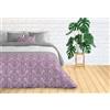 textil-home Textilhome -Set Copripiumino Reversible matrimoniale in microfibra DAMASCO, Letto 180 (260x240cm) + Include 2 federa 70x40 cm. Colore Malva