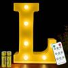 HONPHIER® Lettere lampada a forma di lettera con telecomando, lampada a LED, illuminazione lettera, luce notturna, decorazione per compleanno, festa, matrimonio (L)